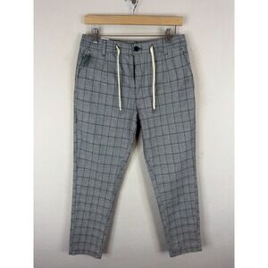 Lindbergh‎ White Grey Plaid Carrot Fit Superflex Pants Mens Medium NWT